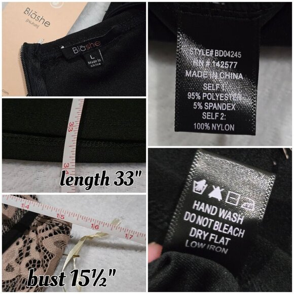 Blashe Black & Pink Lace Bustier Mini Dress – Curve-Hugging – Size L – NWT - Picture 14 of 15